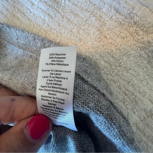 Talbots sweater. Grey/Silver with Velvet Bow Tie 
Size XL - Picture 8 of 14